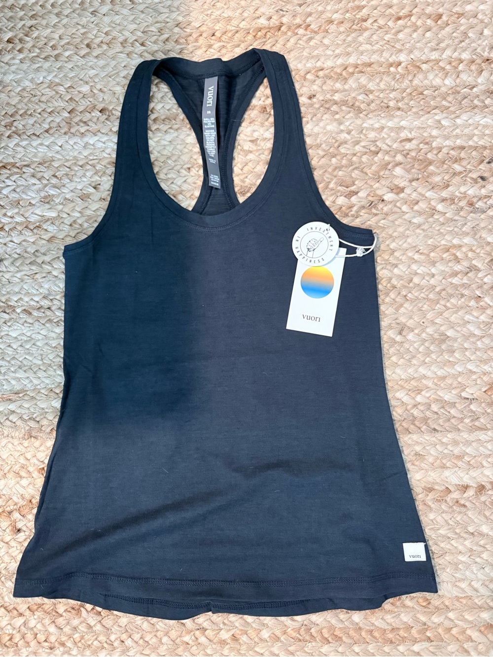 Vuori Black / Blue Heather Racerback Tank